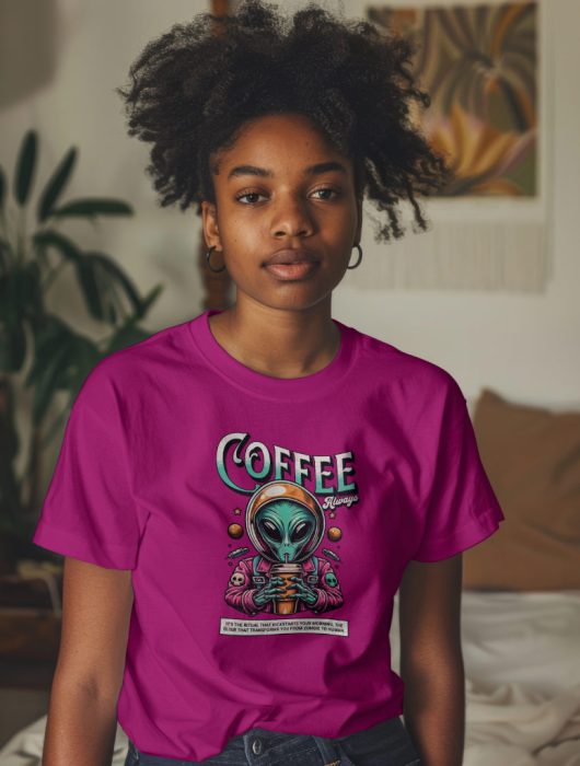 Kaffee-und-ET----T-Shirt